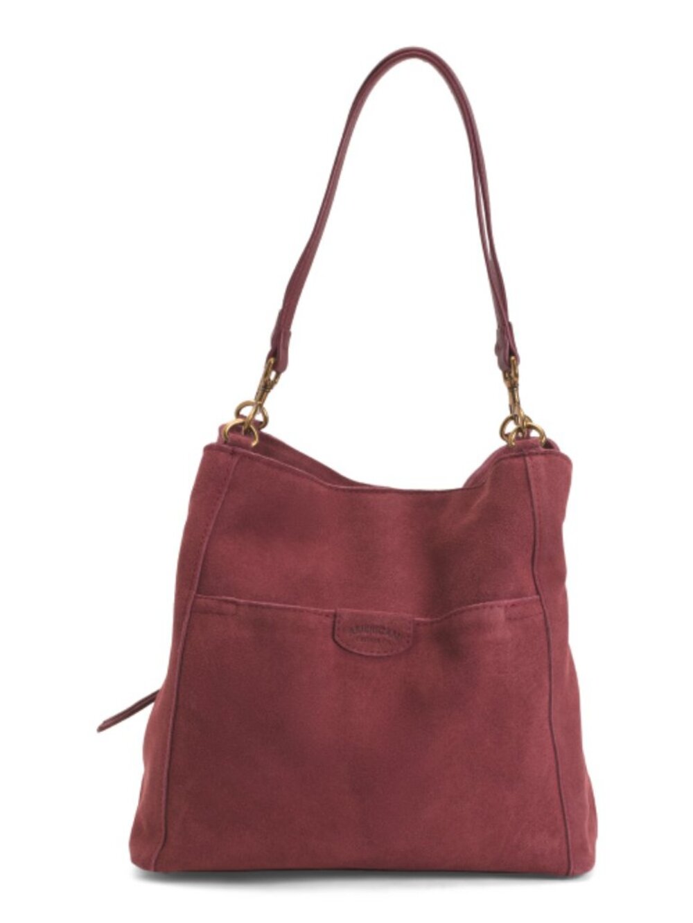 AMERICAN LEATHER CO. Suede Austin Triple Entry Bucket Bag